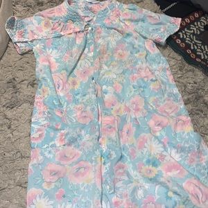 Vintage Lazy Life Grandma Cottagecore Floral Peter Pan Collar Gown